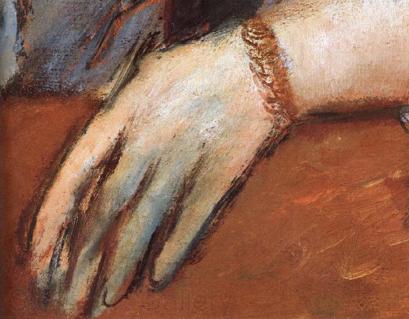 Edgar Degas Detail  of Portrait of Miss Lu France oil painting art